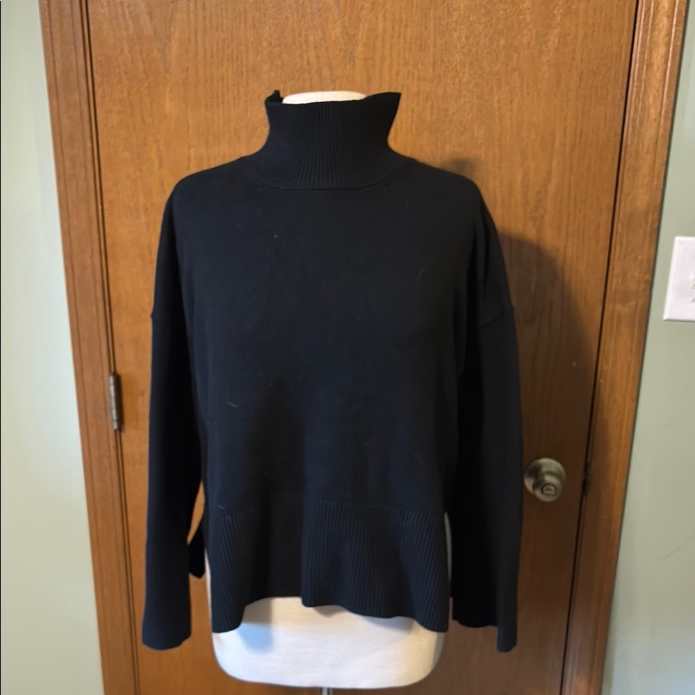 Banana Republic Black Ribbed Turtleneck Sweater